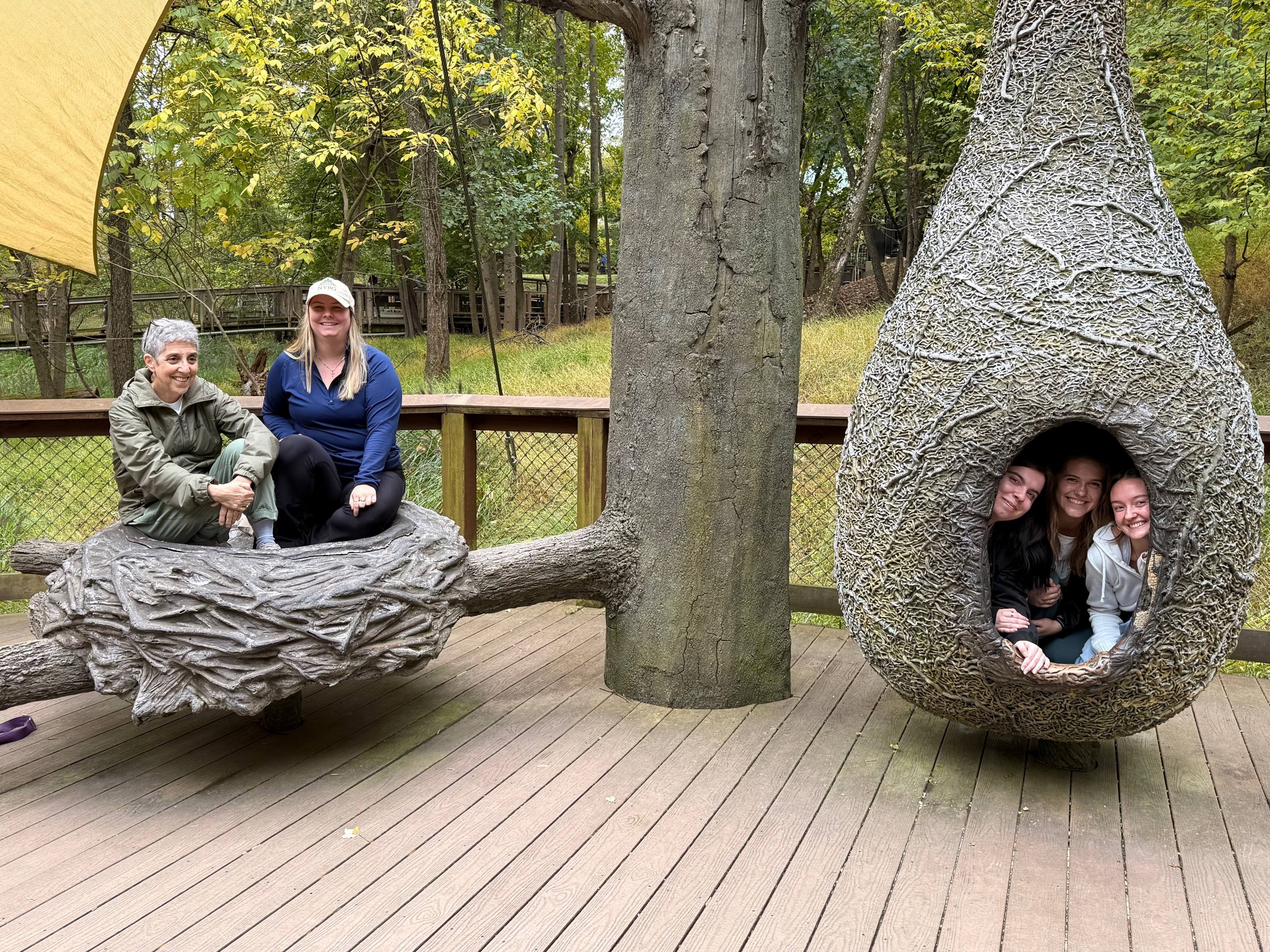 From right to left Sue Margulis, PhD, with co-leader and Canisius alum Caeley Robinson, BS ’20, MS ’21, and students Angel Suplicki ‘28, Keira Mirc ‘29 and Ashlynn Johnson ’28