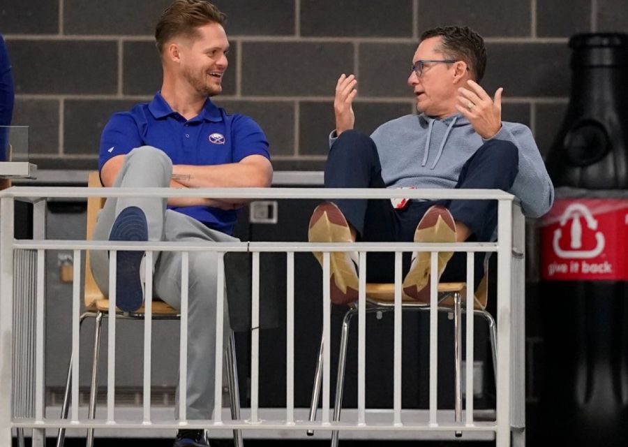 Griffin DellaPenna with Dan Dunleavy of the Buffalo Sabres