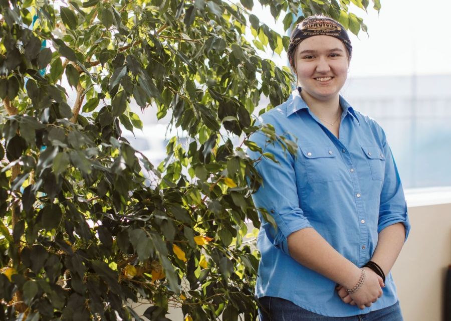 Photo of Sarah Woelffel, whose honors thesis is on "Survivor" 