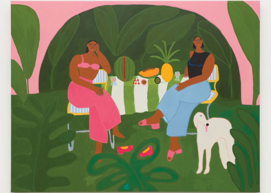 Image of artwork on display at AKG Art Museum, as part of its Let Us Gather in a Flourishing Way exhibit 