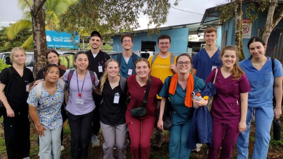 Group of students at a health care clinic