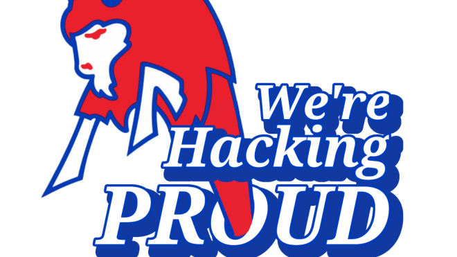 BSides Buffalo logo titled "We're Hacking Proud" 