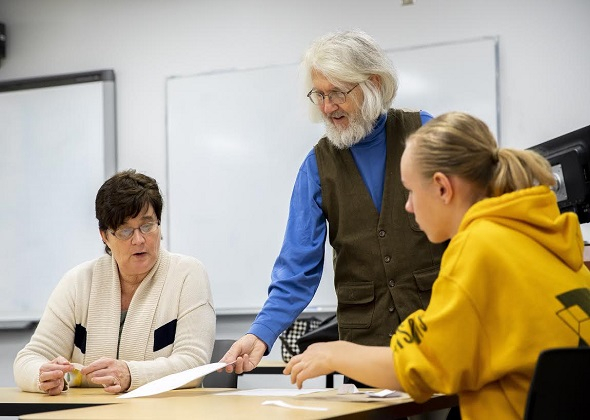 People sitting around a table