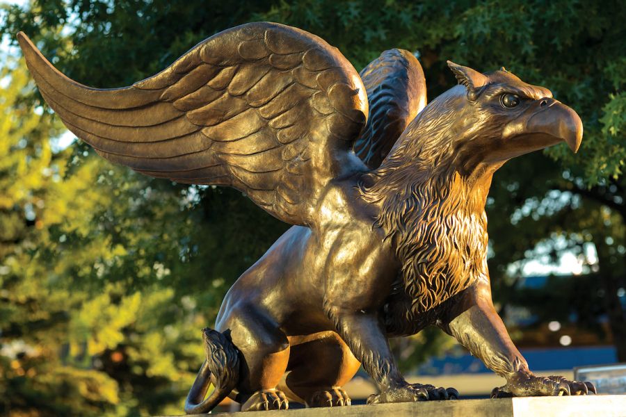 Photo of the Golden Griffin statue