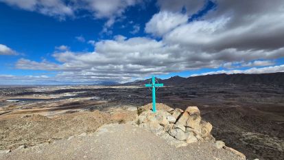 One of the Stations of the Cross along the Mount Cristo Rey hike, a site of reflection overlooking the U.S.–Mexico borderlands