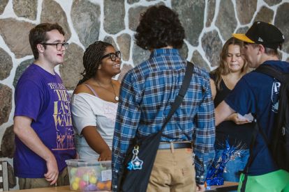 Group of students at a club fair.