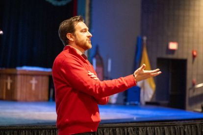 Counseling Professor Speaks with St. Francis high school students