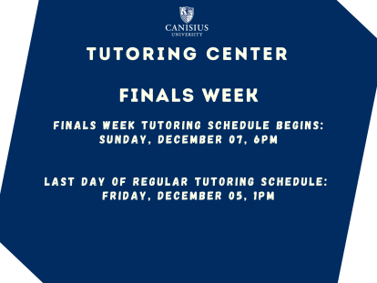 Finals week begins Sunday, December 07, @6pm.