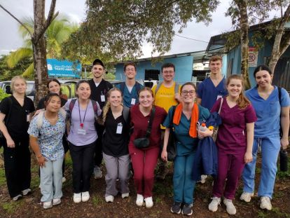 Group of students at a health care clinic