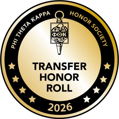 Logo of the 2026 Transfer Honor Roll badge from Phi Theta Kappa Honor Society